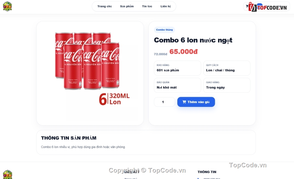 nước ngọt,web bán nước ngọt,Website bán hàng